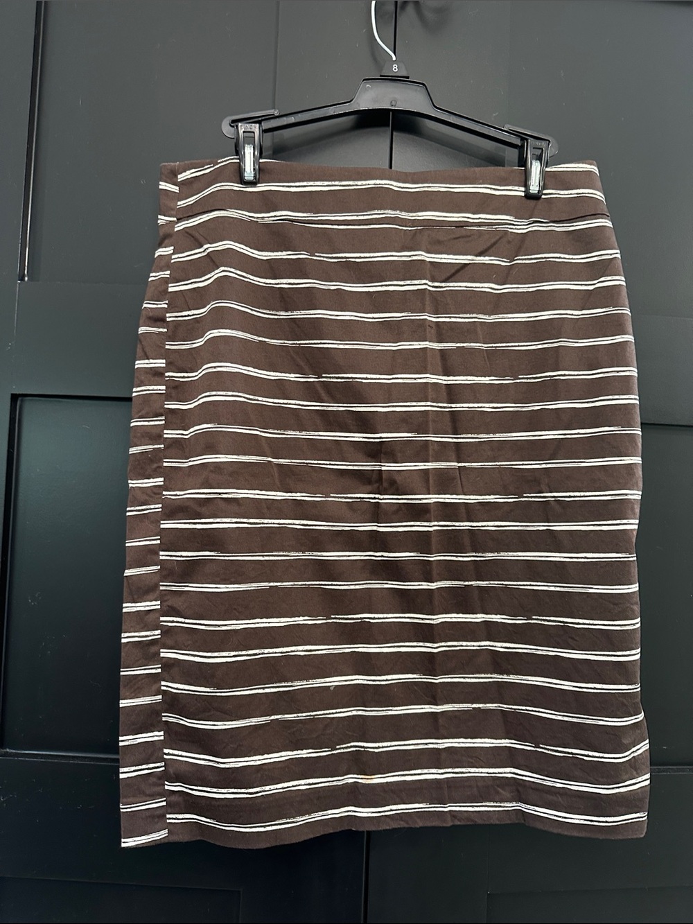 Ann Taylor Striped Brown Pencil Skirt